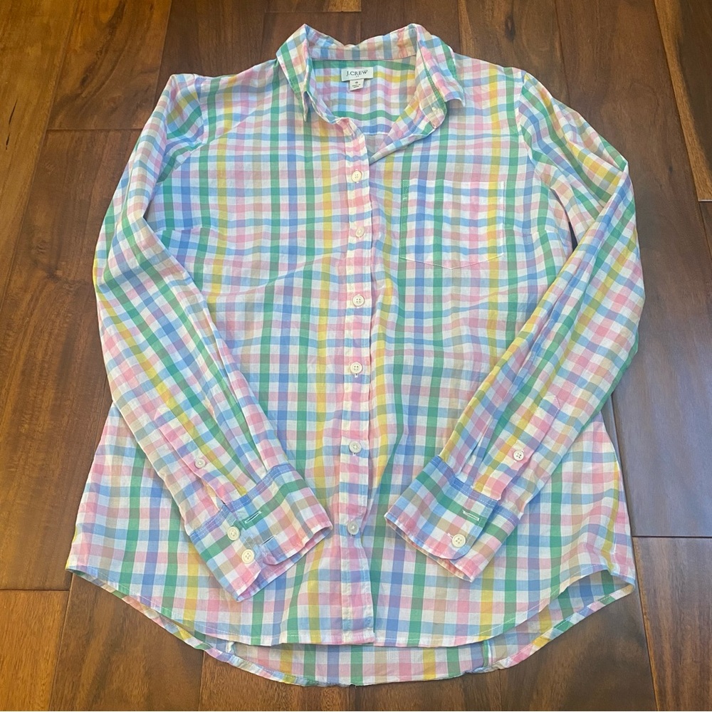 J. Crew Multicolor Plaid Button Down Shirt